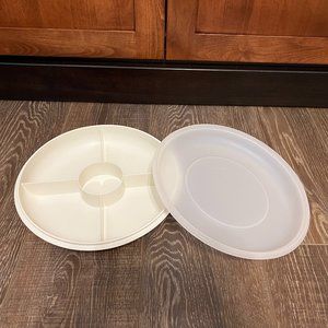 Vintage Tupperware 5 Section Serving Tray with Lid
